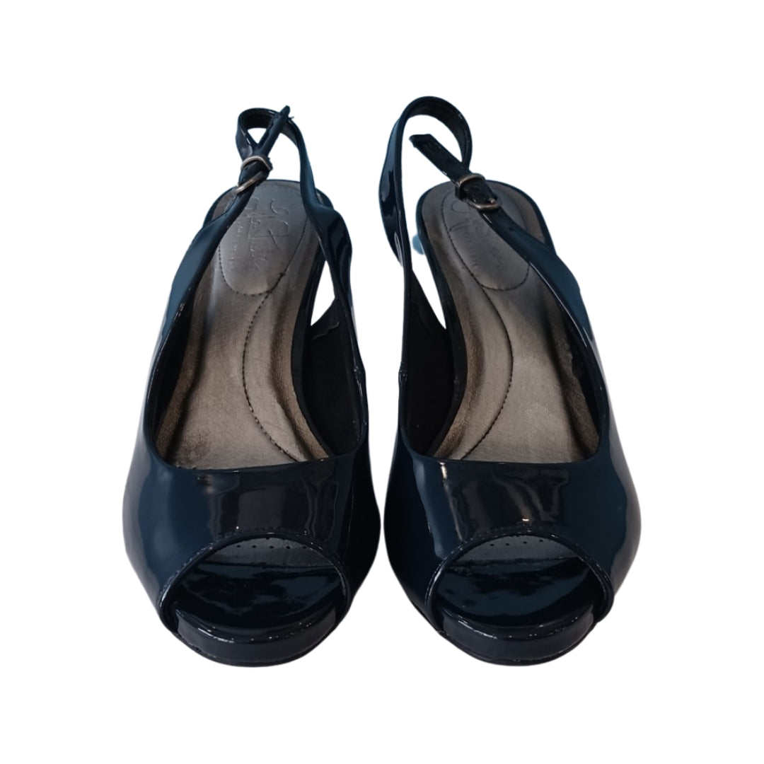 Life Stride Patent Leather Slingbacks, Black, Size 8 M
