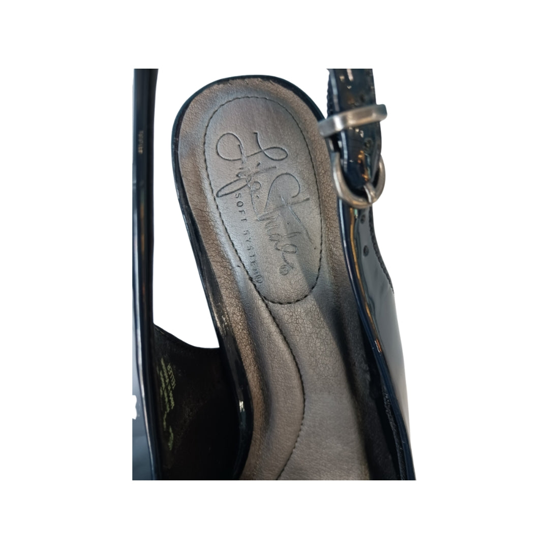 Life Stride Patent Leather Slingbacks, Black, Size 8 M