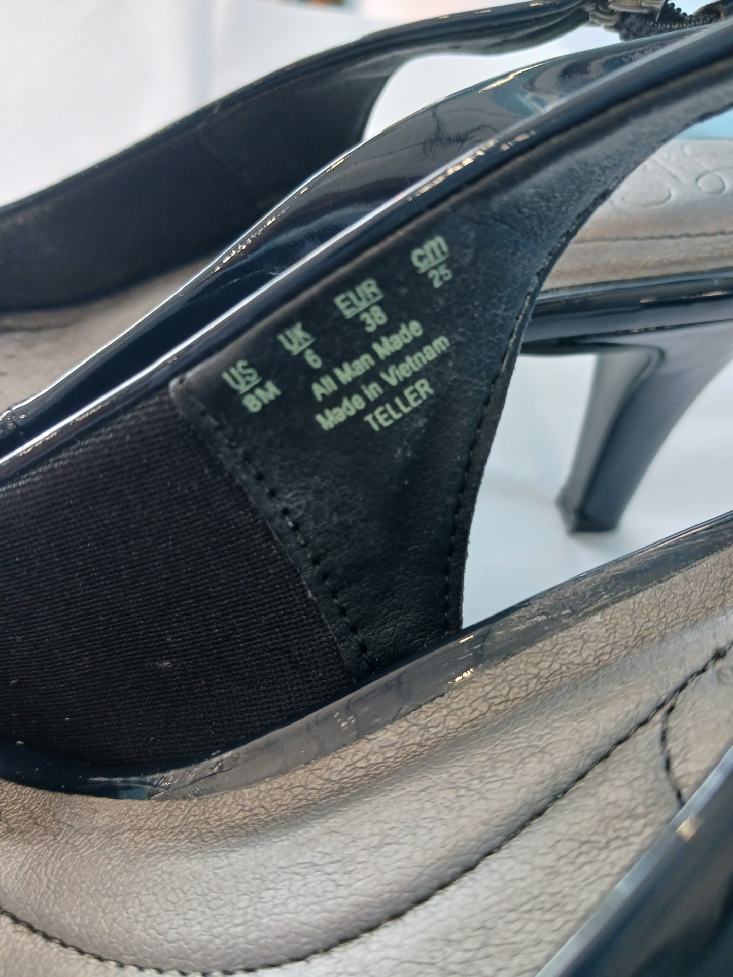 Life Stride Patent Leather Slingbacks, Black, Size 8 M