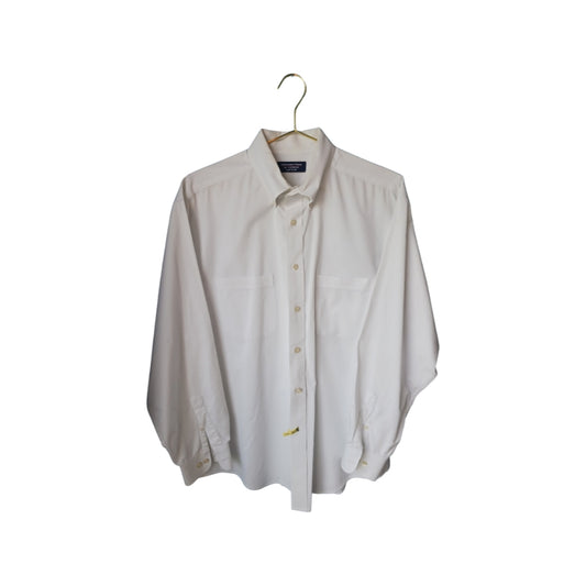 Roundtree & York White Button-down Shirt, Size Large
