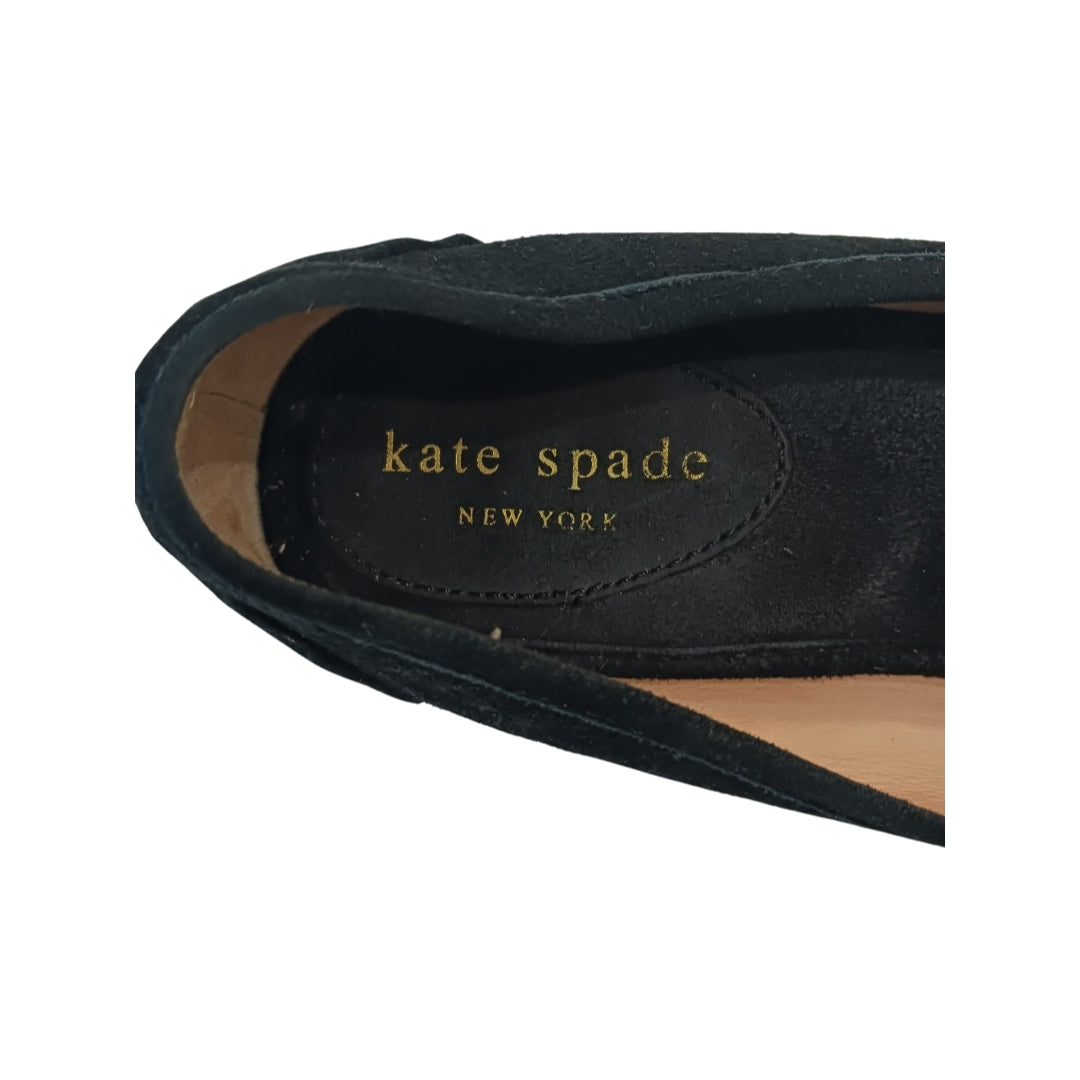 Kate Spade Black Loafers, Suede, Size 7