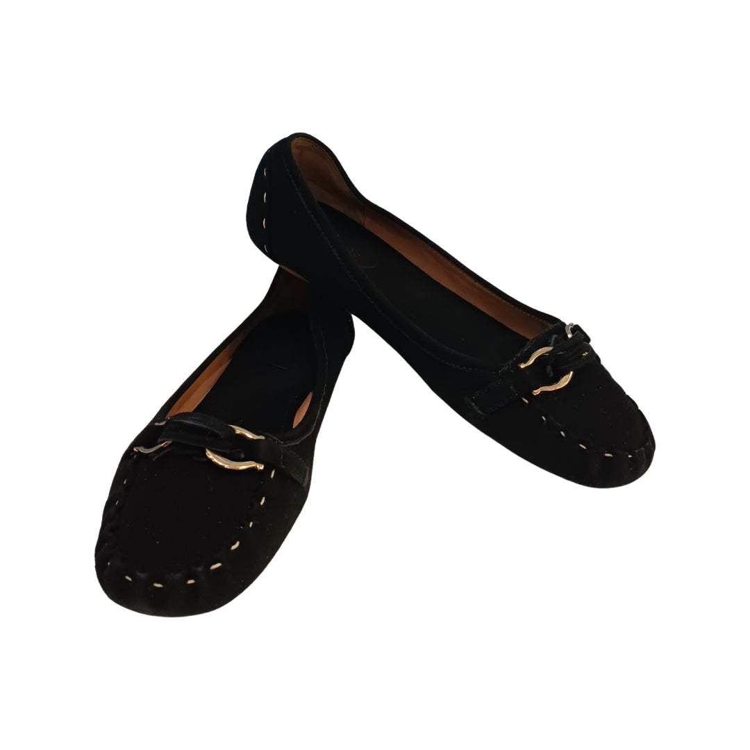 Kate Spade Black Loafers, Suede, Size 7