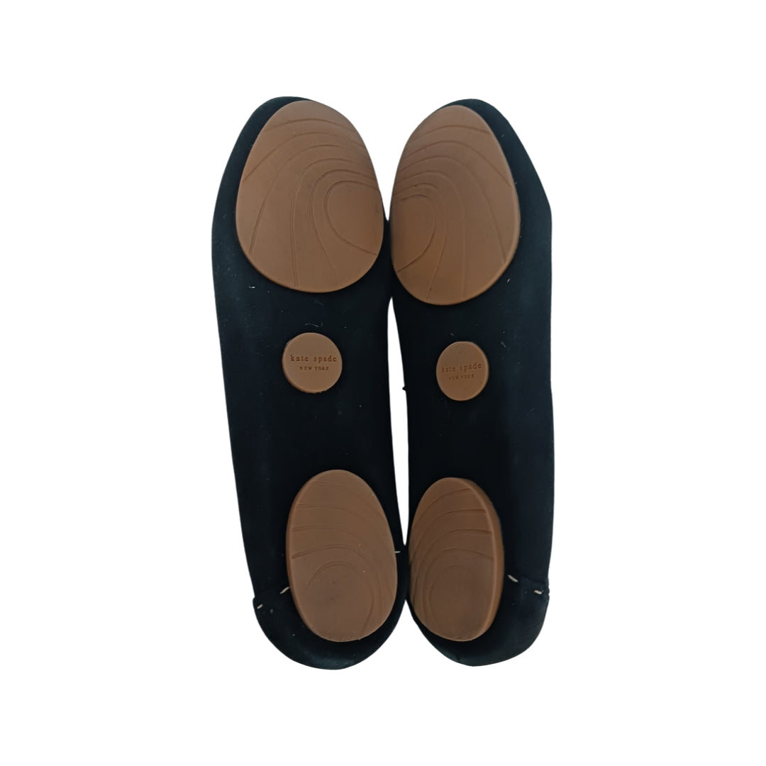 Kate Spade Black Loafers, Suede, Size 7