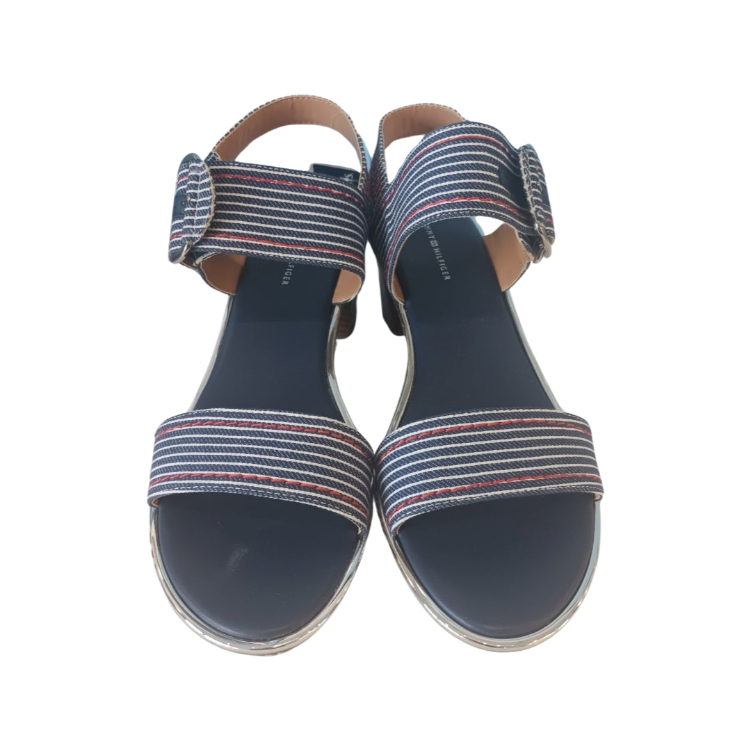 Tommy Hilfiger Striped Heeled Sandals, Size 10