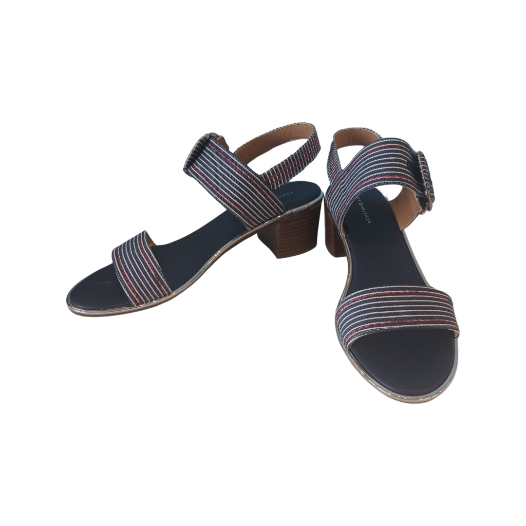Tommy Hilfiger Striped Heeled Sandals, Size 10