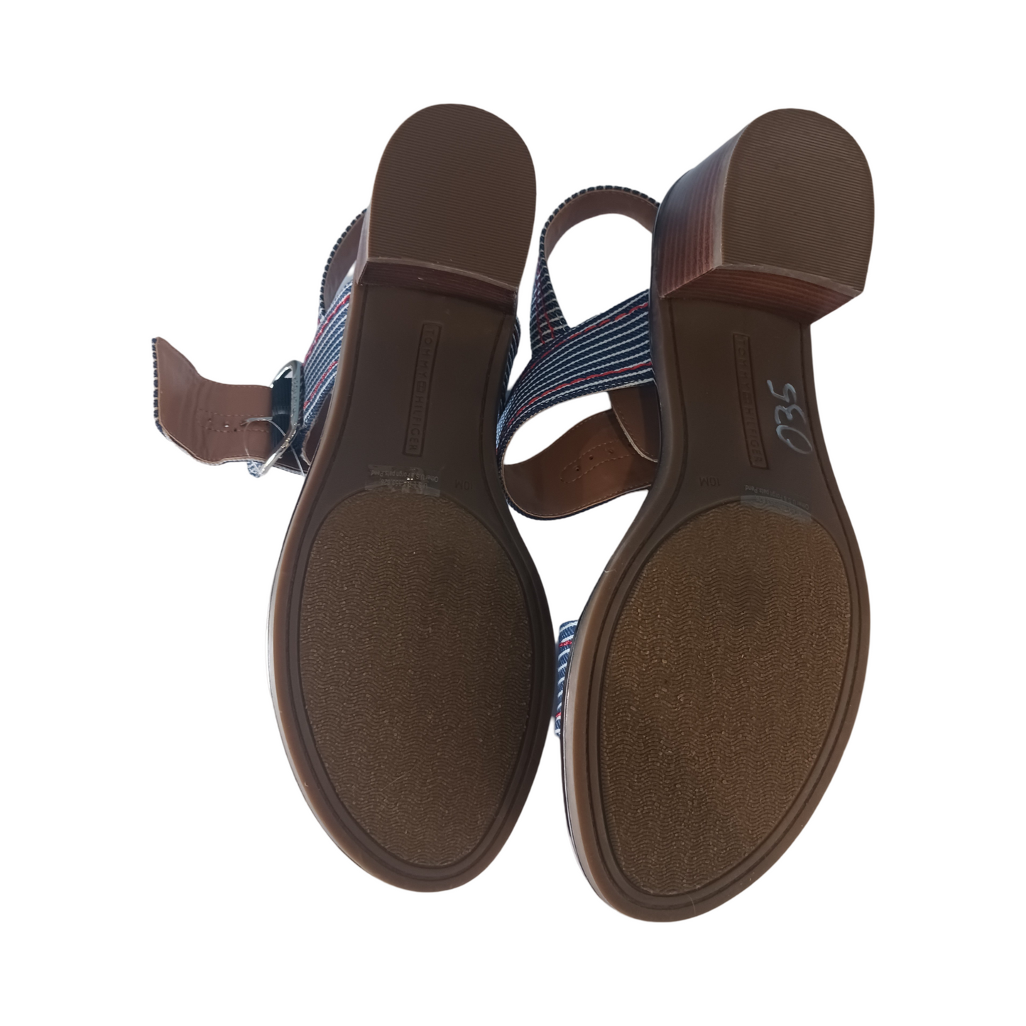 Tommy Hilfiger Striped Heeled Sandals, Size 10