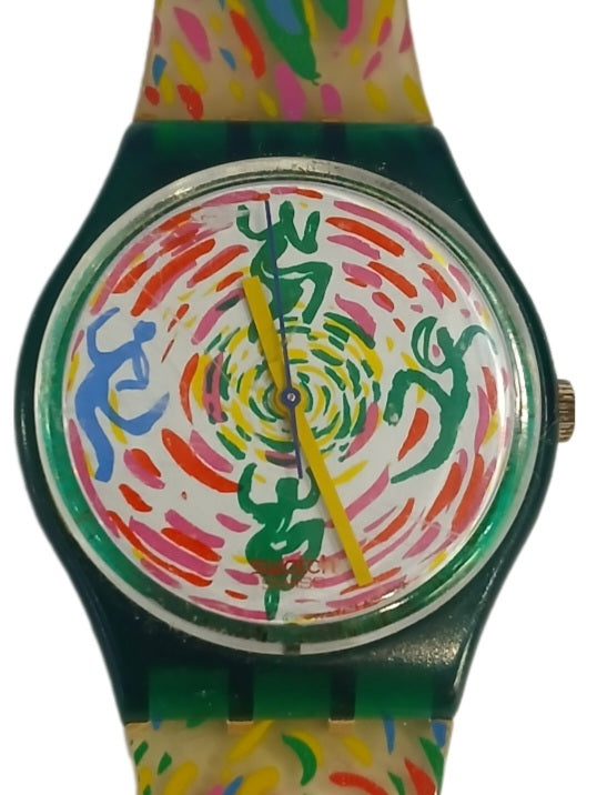 SWATCH 1993 QUARTZ GG129 GIROTONDO SPORT WATCH IN BOX