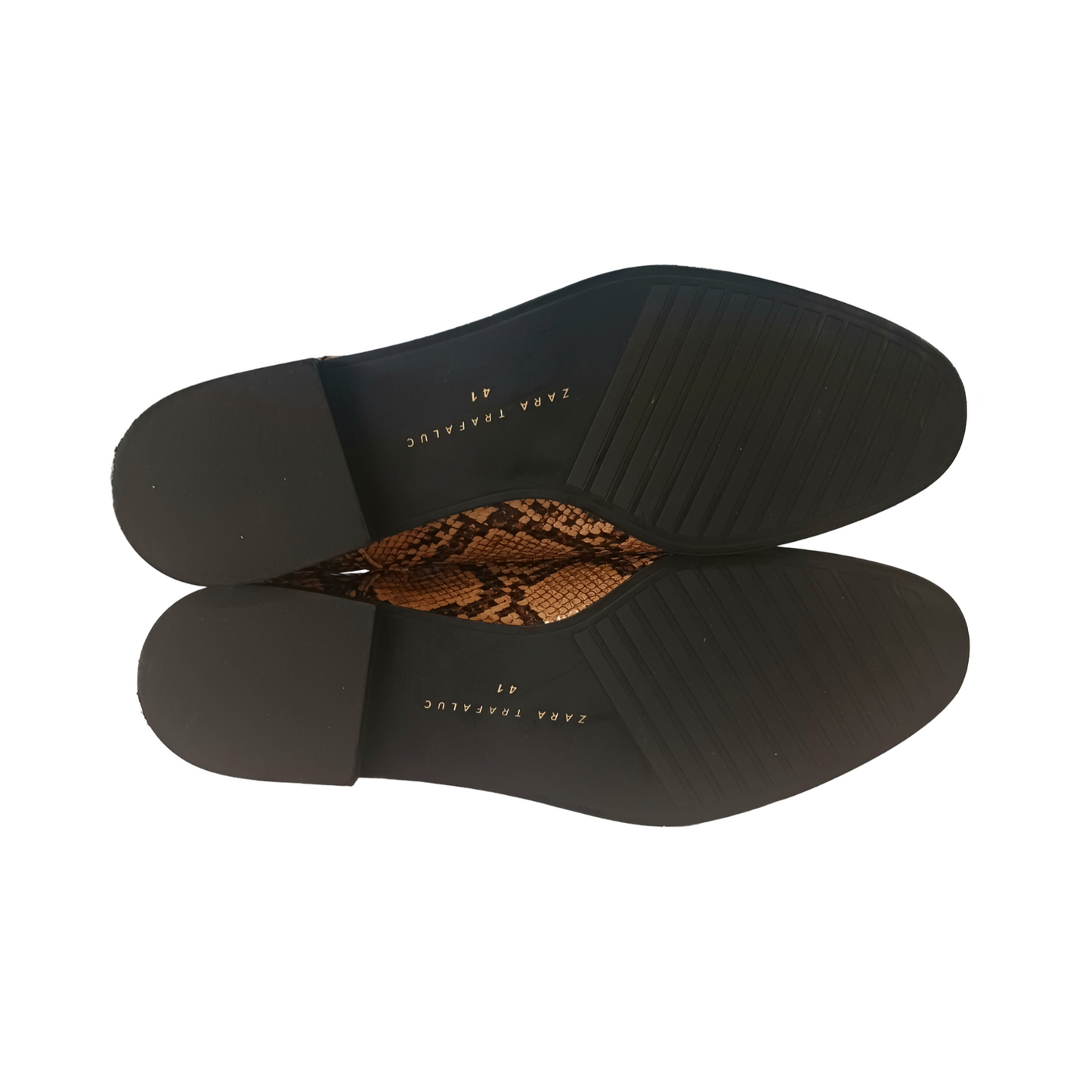 Zara Trafaluc Snake Print Loafers Flat, Size EU 41