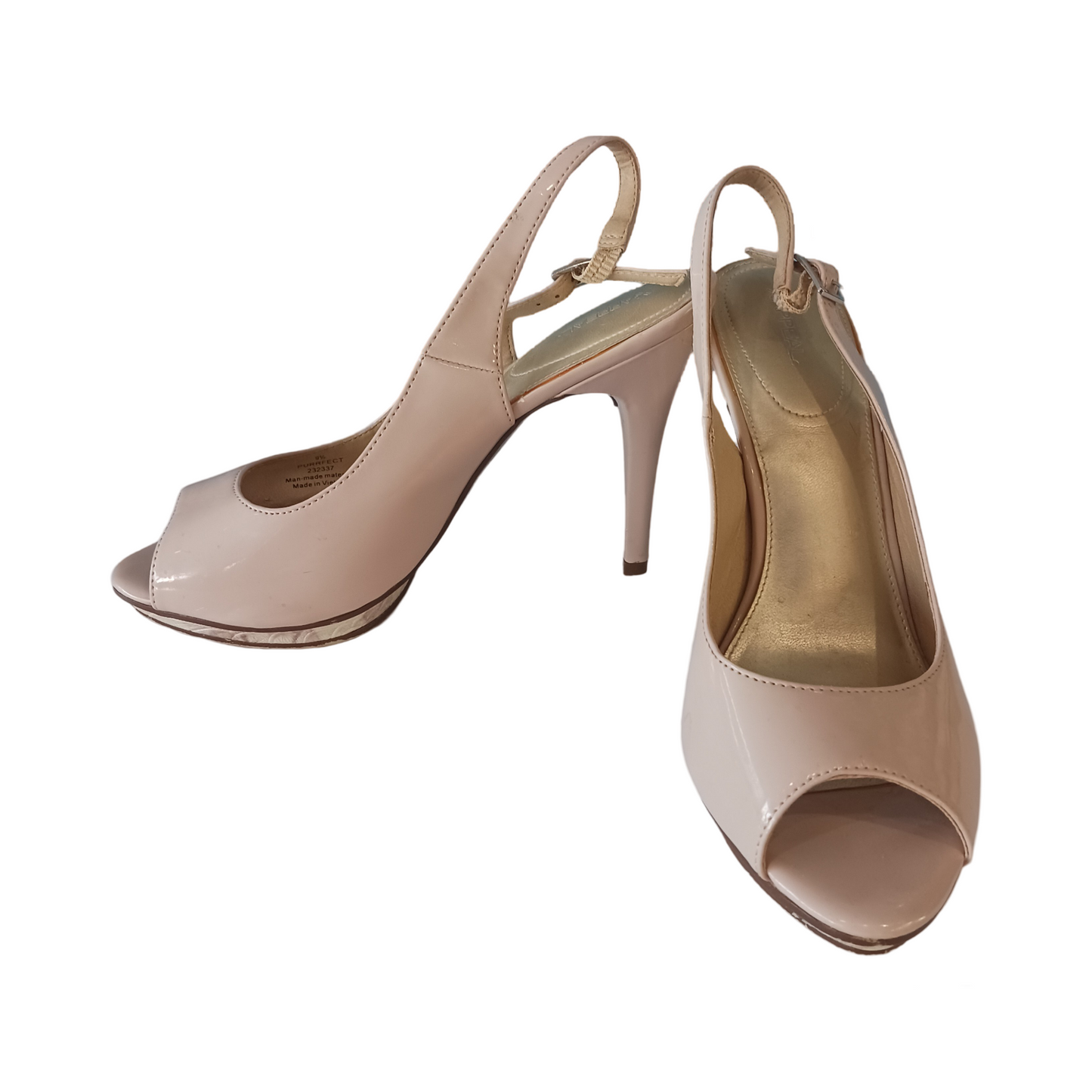 Xappeal Purrfect Nude Pink Beige Slingback Heels, Size 9.5