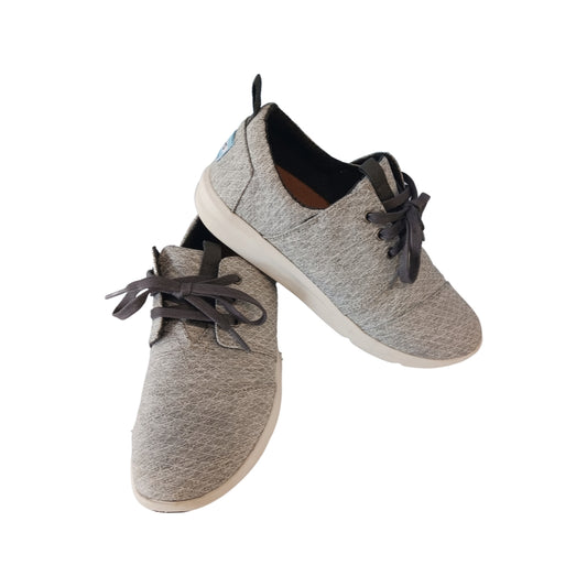 TOMS Gray Cloth Sneakers, Size W6.5