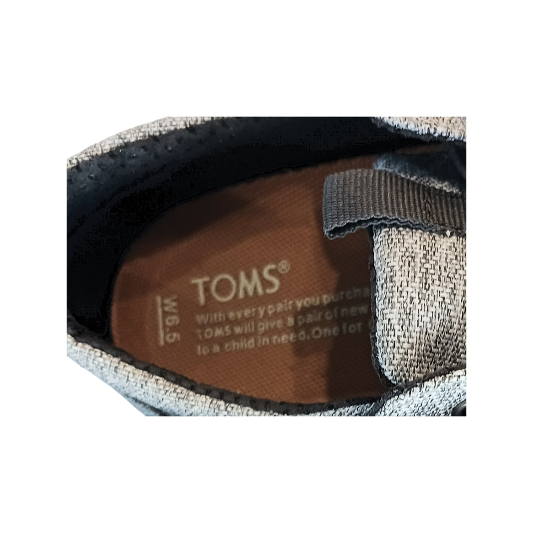 TOMS Gray Cloth Sneakers, Size W6.5
