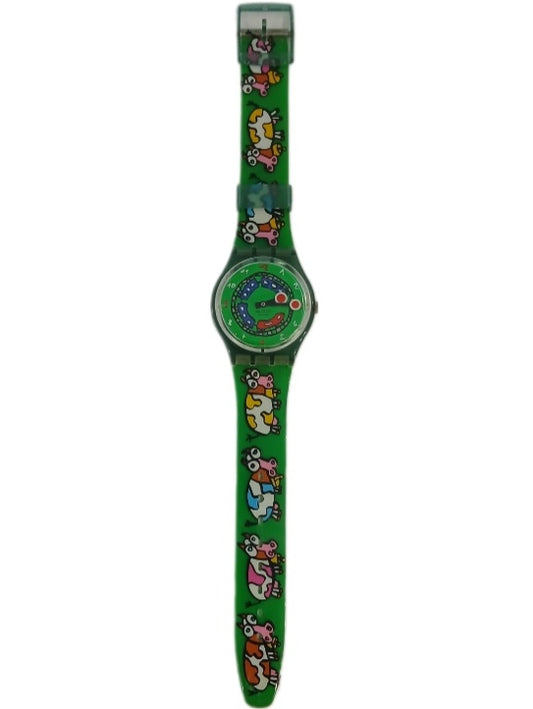 Swatch GG194 Crazy Train Watch, New Battery, Runs Great