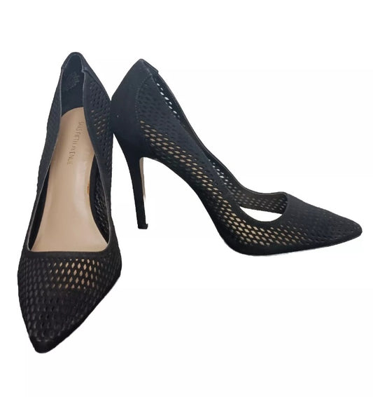 Saks Fifth Avenue Black Microsuede CADY Pumps  Shoes, Size 6.5M