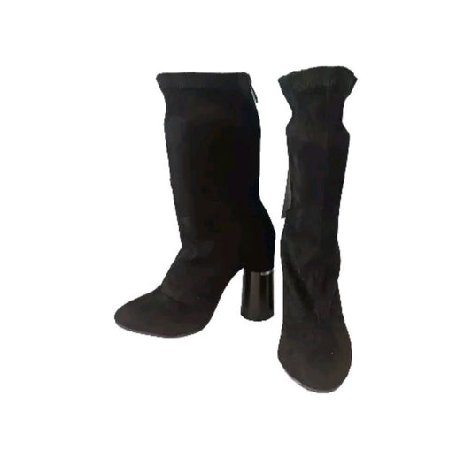 Public Desire Black Suede Boots, Size US 5
