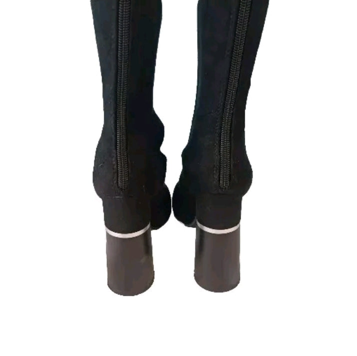 Public Desire Black Suede Boots, Size US 5