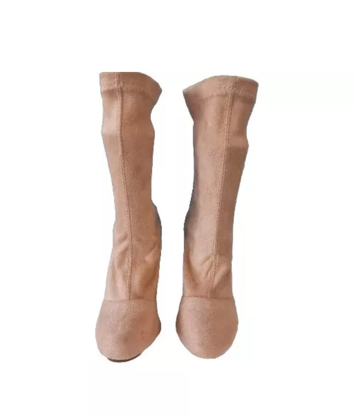 Public Desire Nude Beige Suede Boots, Size US 5